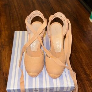 Stuart Weitzman Beige Espadrille Sandals